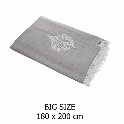 Plaid tagesdecke ornament grau - tagesdecke,